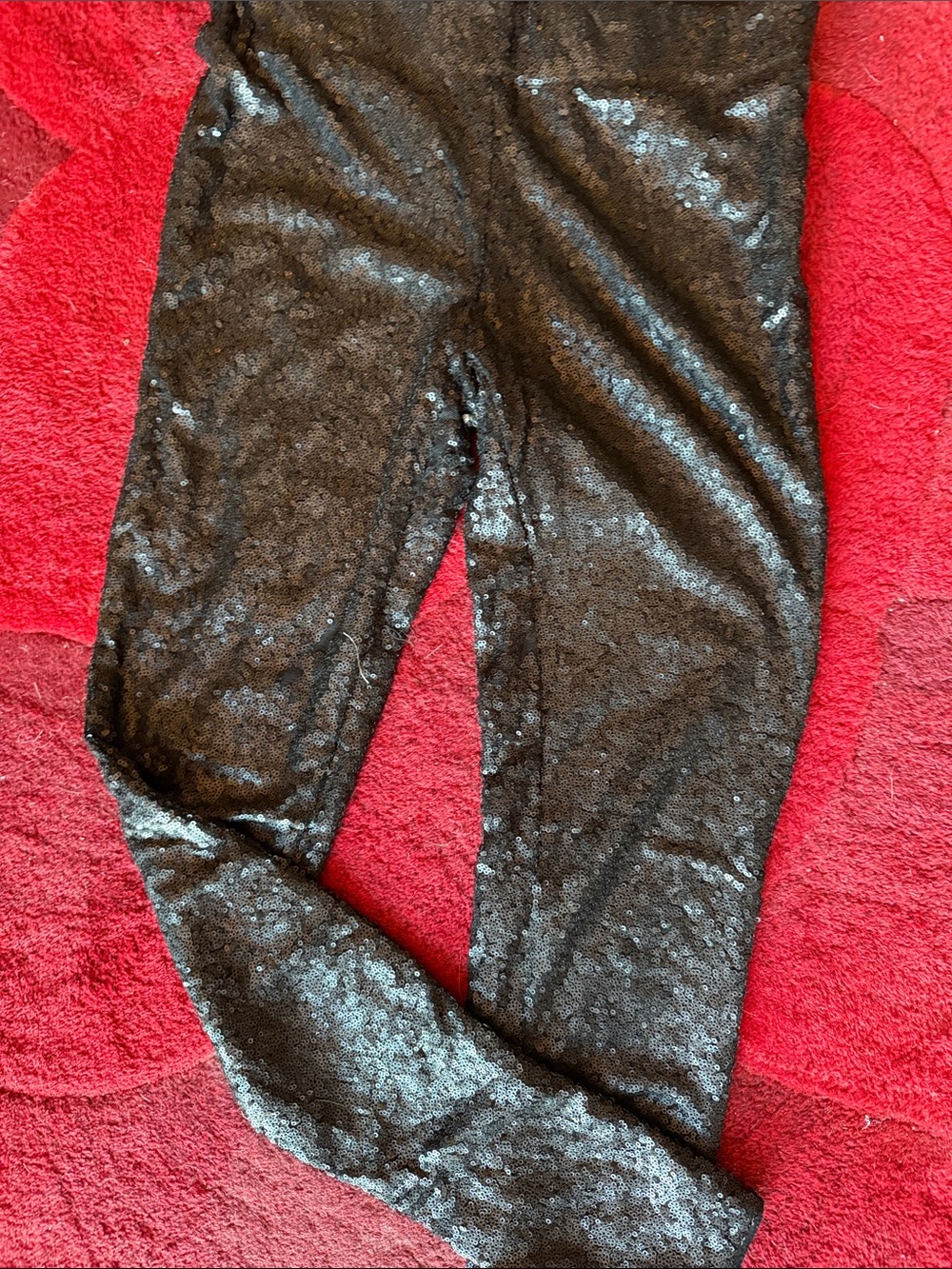 Black Sequin Leggings for Women - Shimmer Stretch Fit